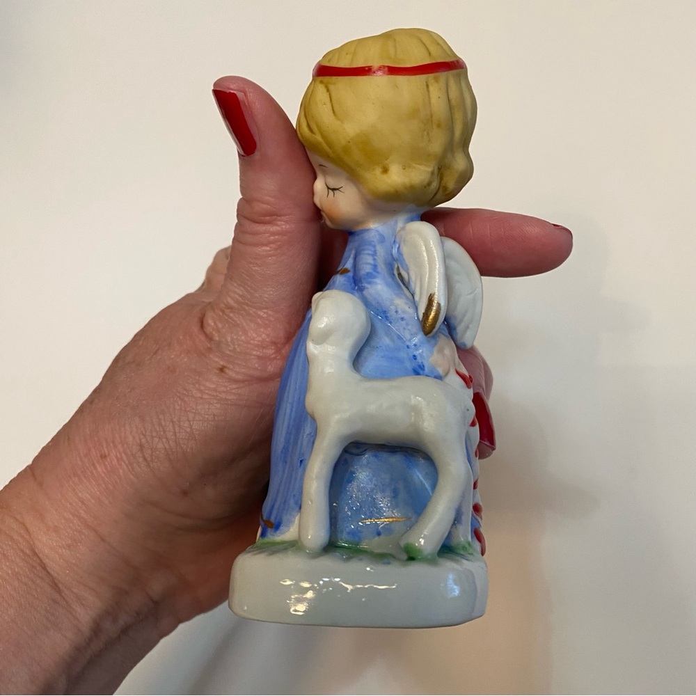 Vintage Jasco Christmas Luvkins Angel and Lamb Figurine Candle Holder, 1978 - Picture 6 of 12